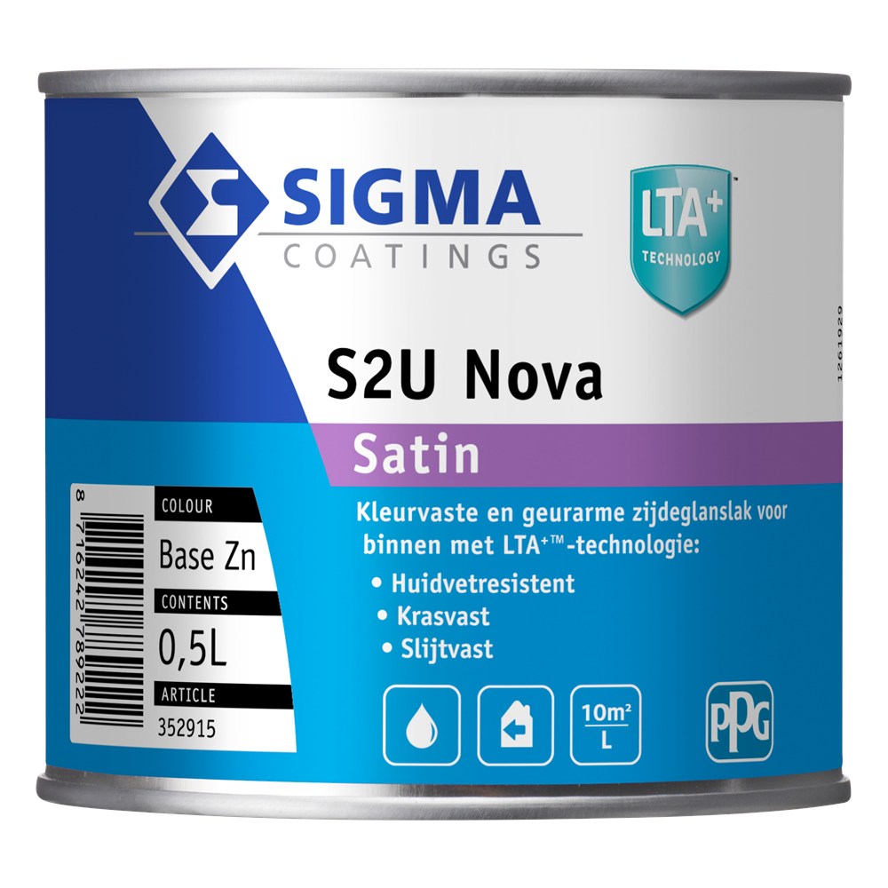 Voorbeeld: Sigma S2U Nova Satin verfblik met barcode